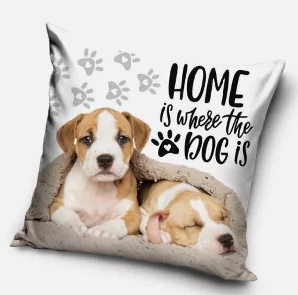 Dog Home Kissenbezug – Samt, 40x40 cm