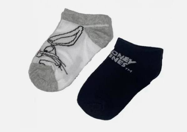 2er-Pack Looney Tunes Kinder-Söckchen – Grau & Blau