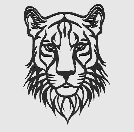 Tigerkopf-Wandbild – kraftvolle Deko, ca. 25 cm × 18 cm