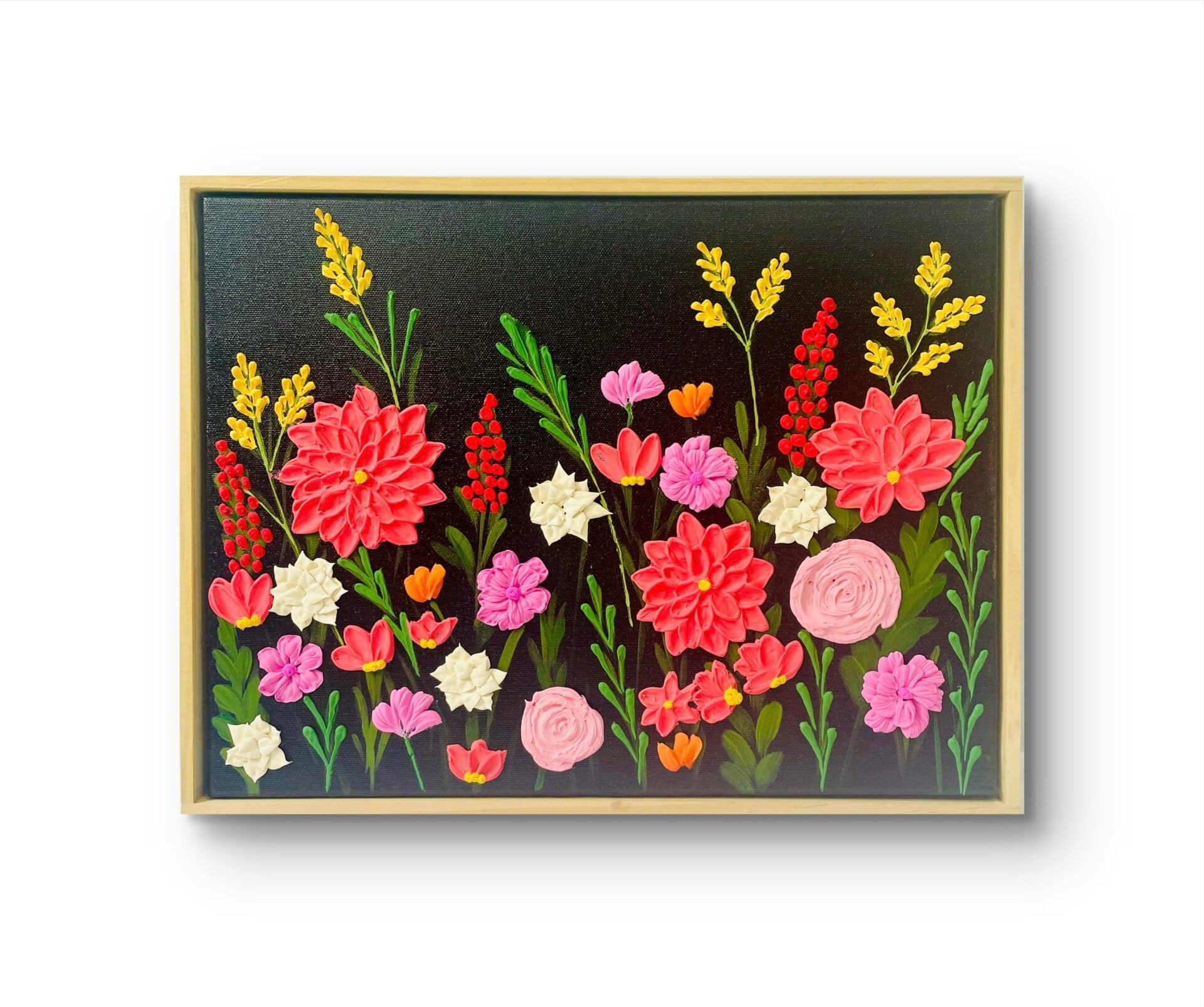 Midnight Wildflowers Framed 30x40cm