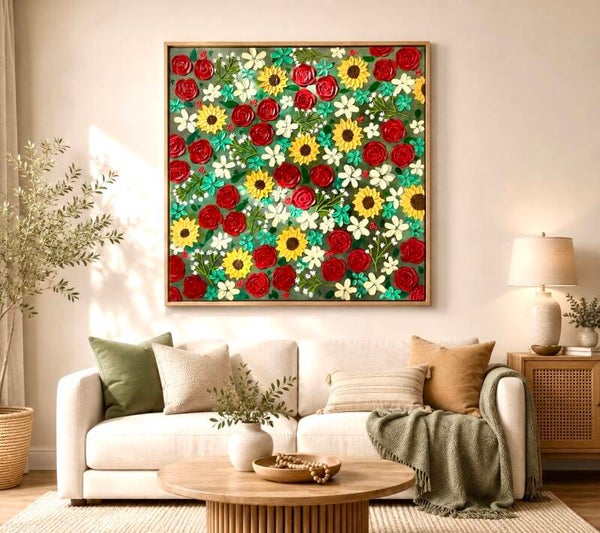 Bloom Symphony 78x78cm Framed