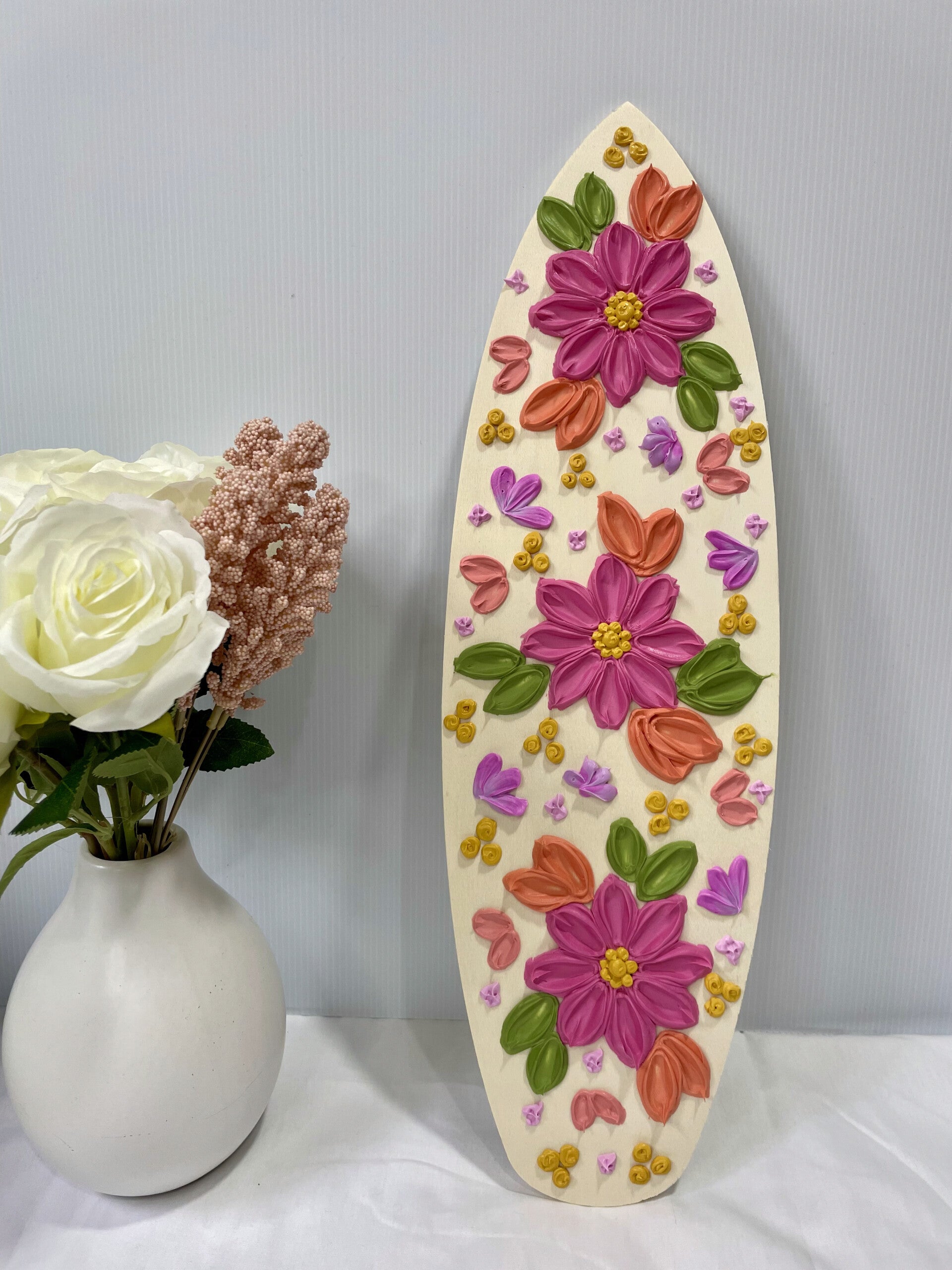 Mini Floral Surfboard Decor