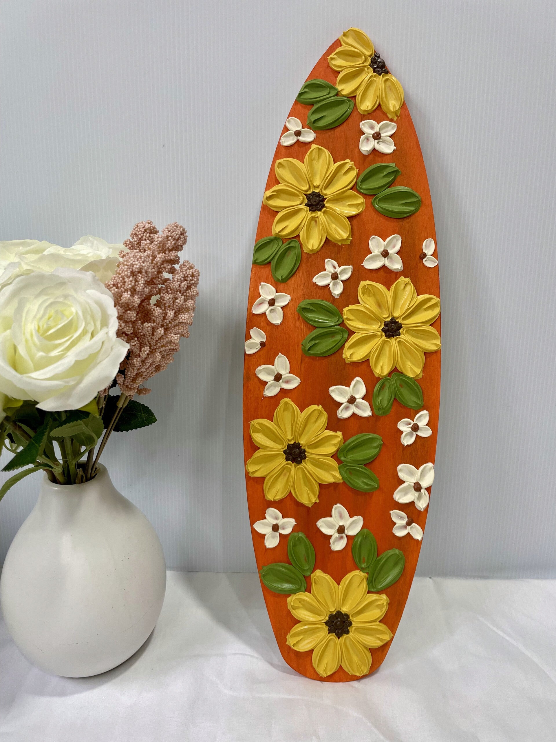 Mini Floral Surfboard Decor