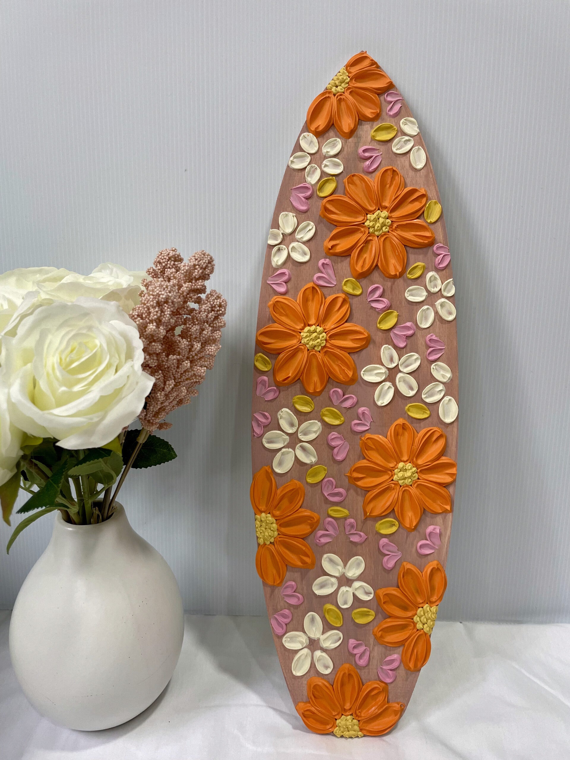Mini Floral Surfboard Decor