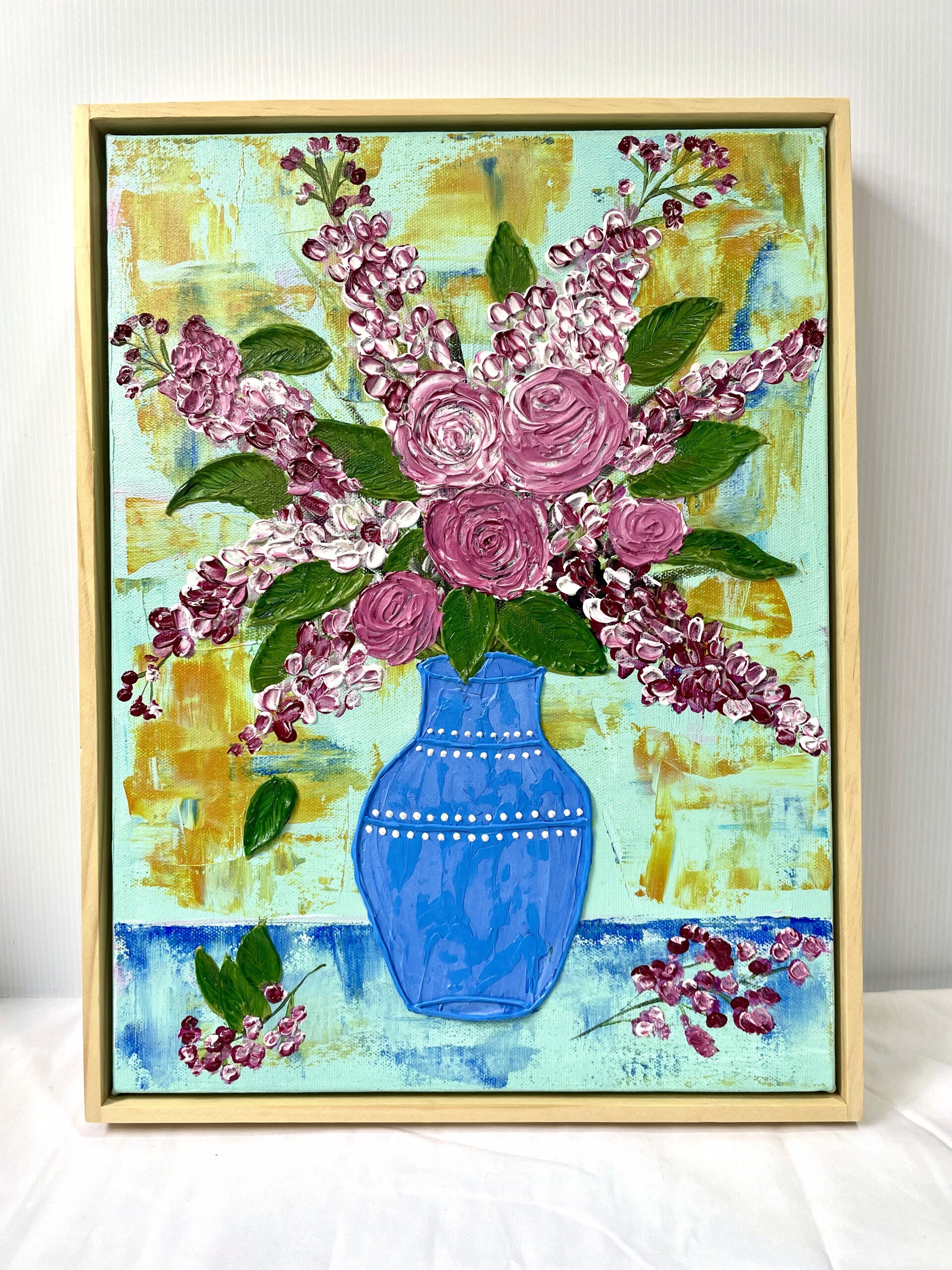 Blush & Blue Blooms 40x30cm