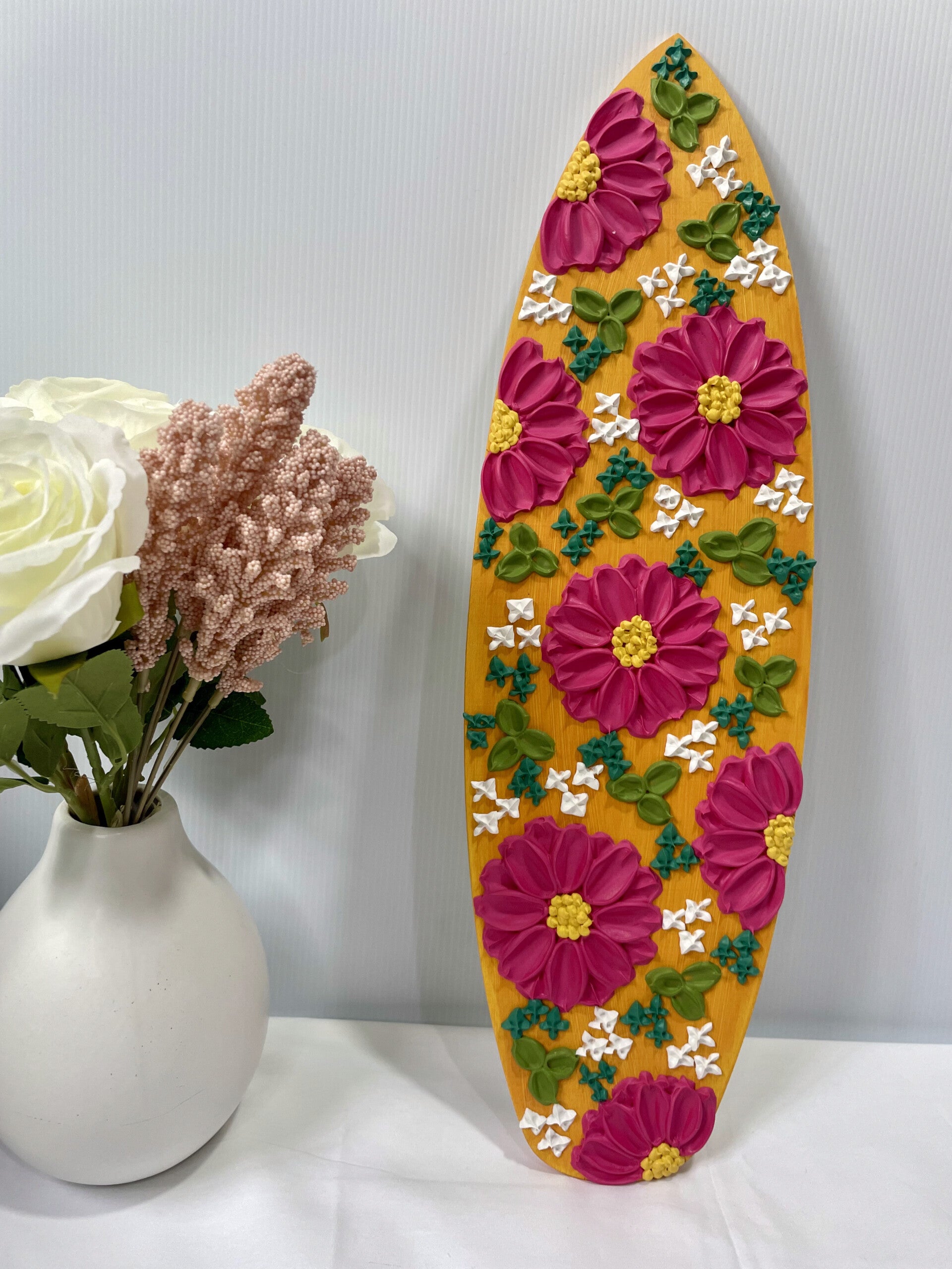 Mini Floral Surfboard Decor