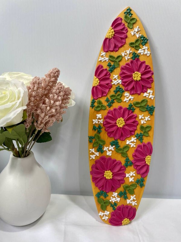 Mini Floral Surfboard Decor