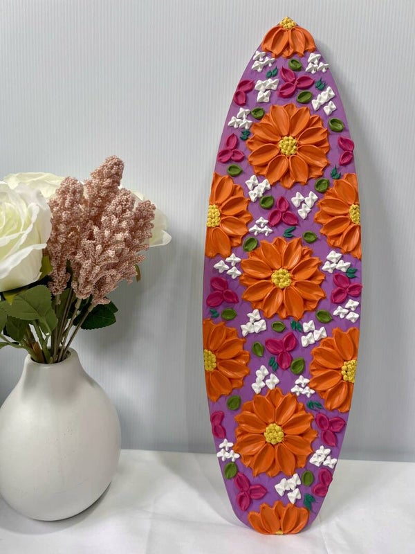 Mini Floral Surfboard Decor