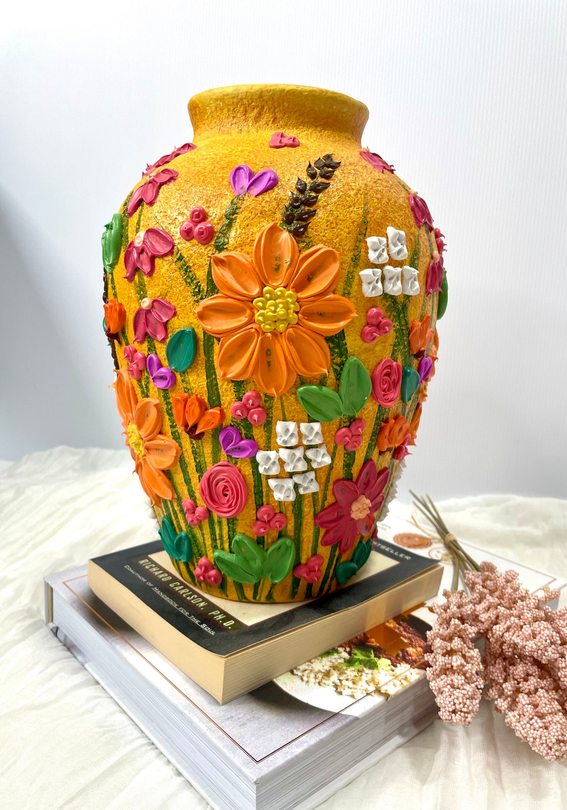 Floral Textured Vase 26cm