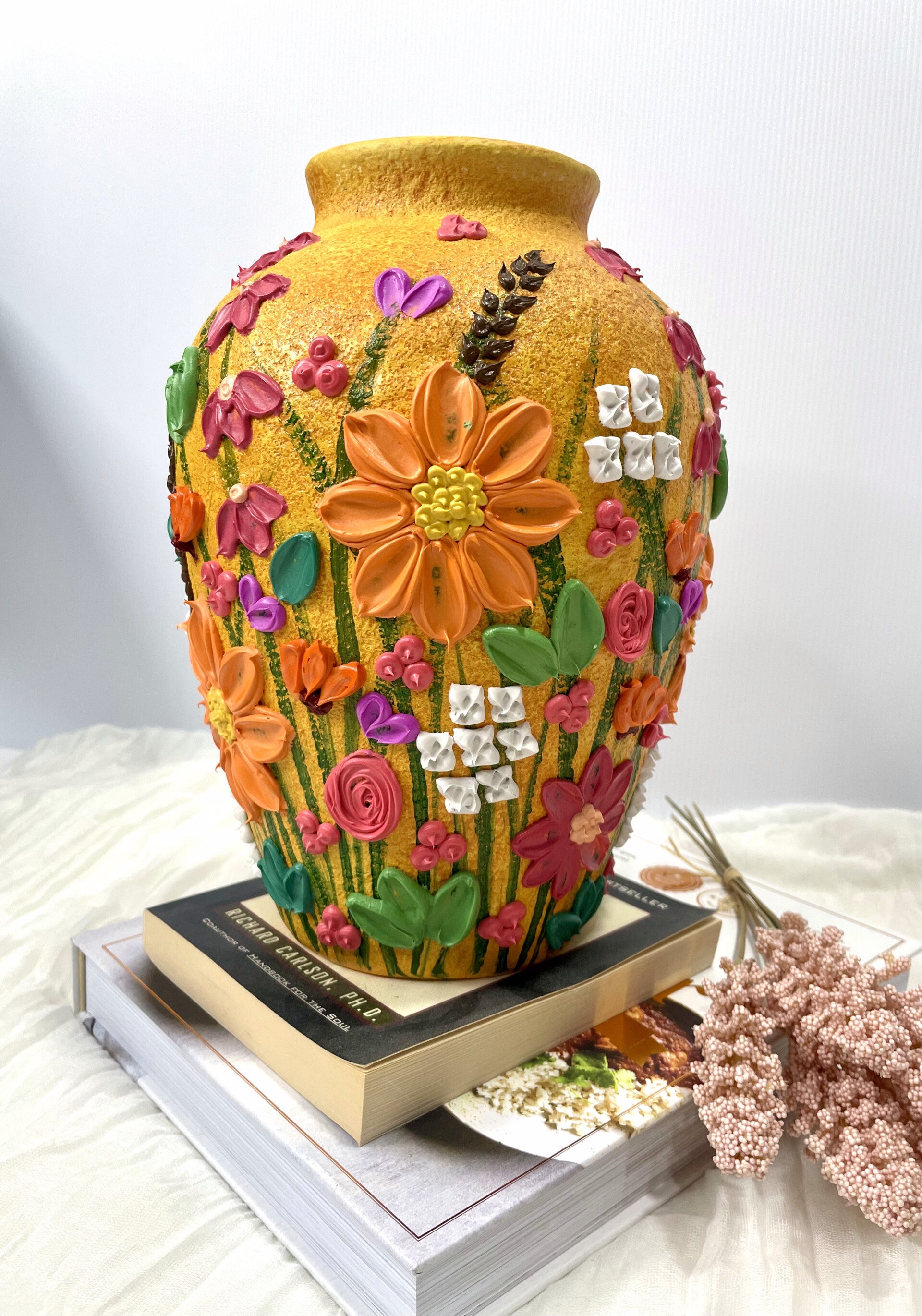 Floral Textured Vase 26cm