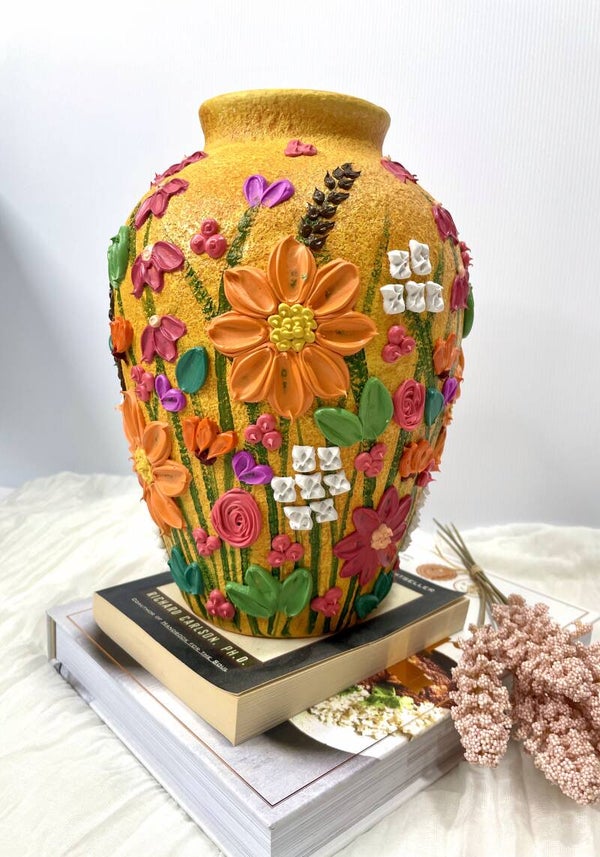 Floral Textured Vase 26cm