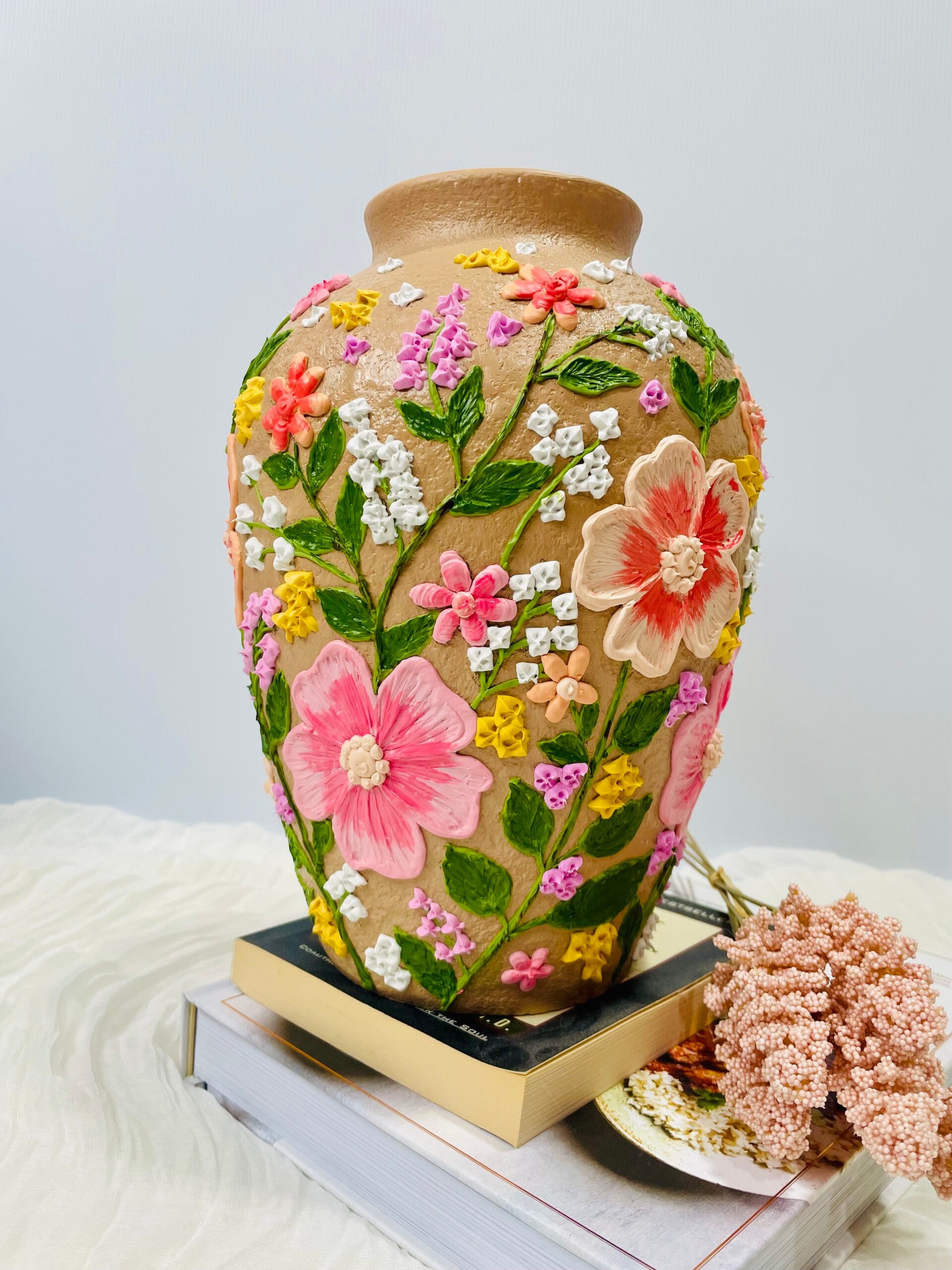 Floral Textured Vase 26cm