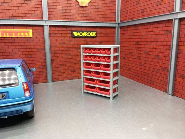 Etagere a bacs pour diorama 1/18 .