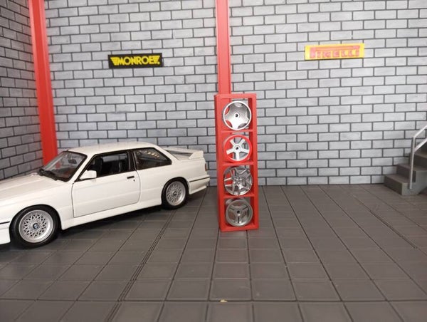 rack a jantes pour diorama 1/24 .