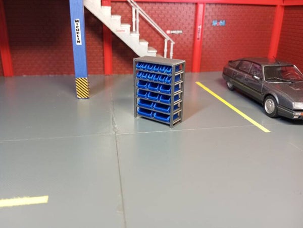 etagere a bacs pour diorama 1/43 .