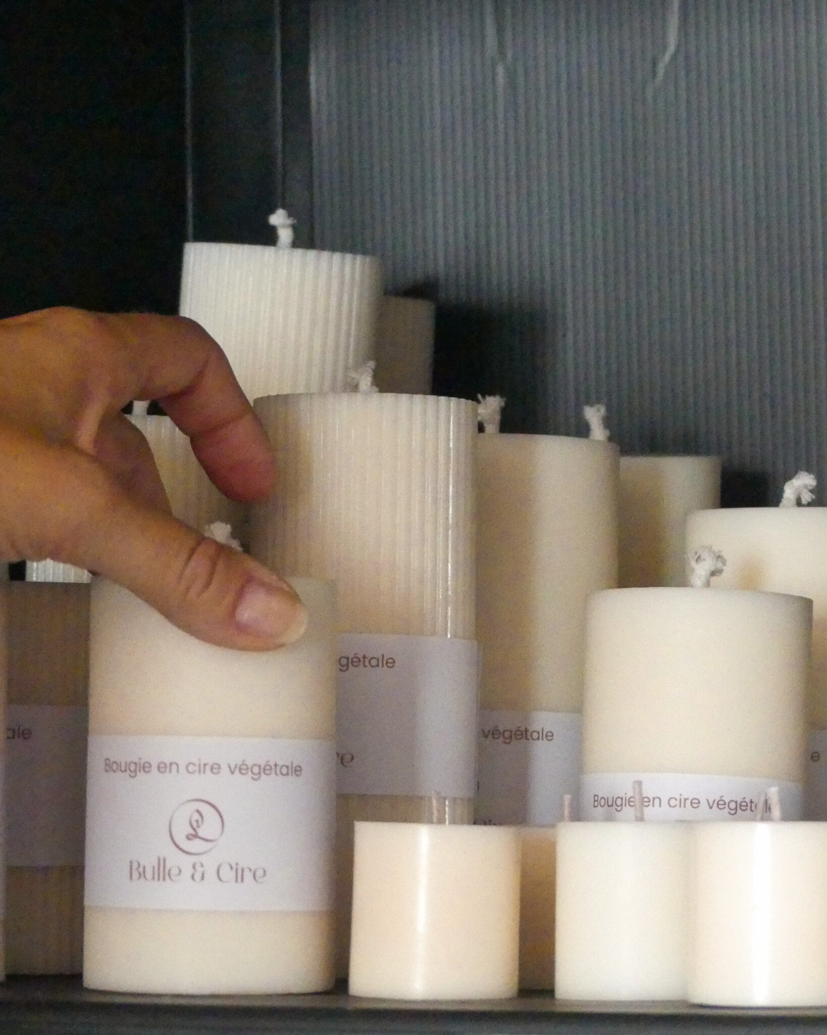 Bougies naturelles décoratives faites à la main dans les Landes Bulles & Cire, cire de colza et de coco, eco-friendly