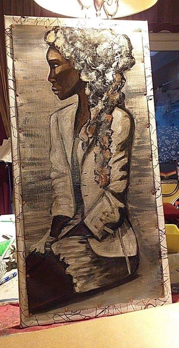 Beautiful black woman with a heart of peace , waiting on Gods move - Code A2 - 031