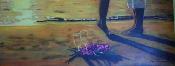 Voeten aan zee, avondzon - Feet by the sea, evening sun