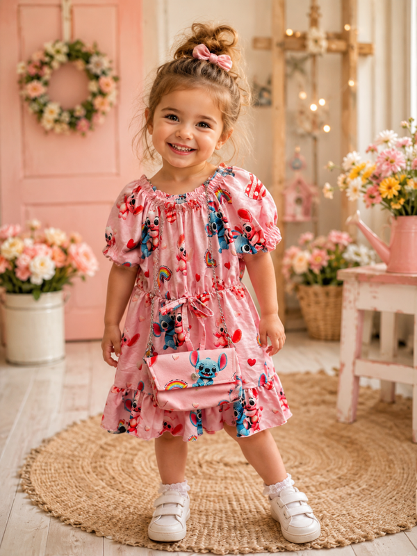 ✨ Roze Meisjesjurkje met Bijpassend Tasje ✨