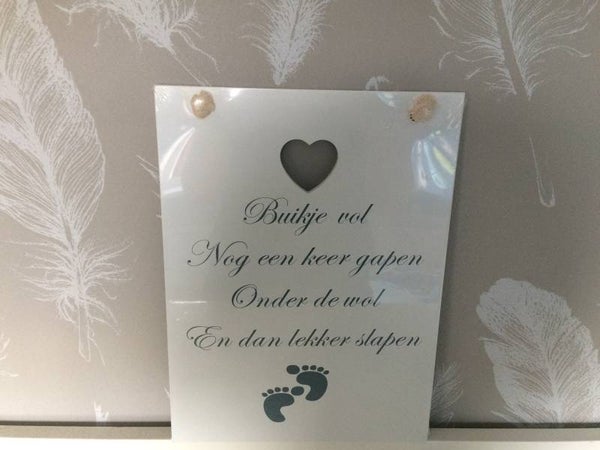 Tekst bord buikje vol