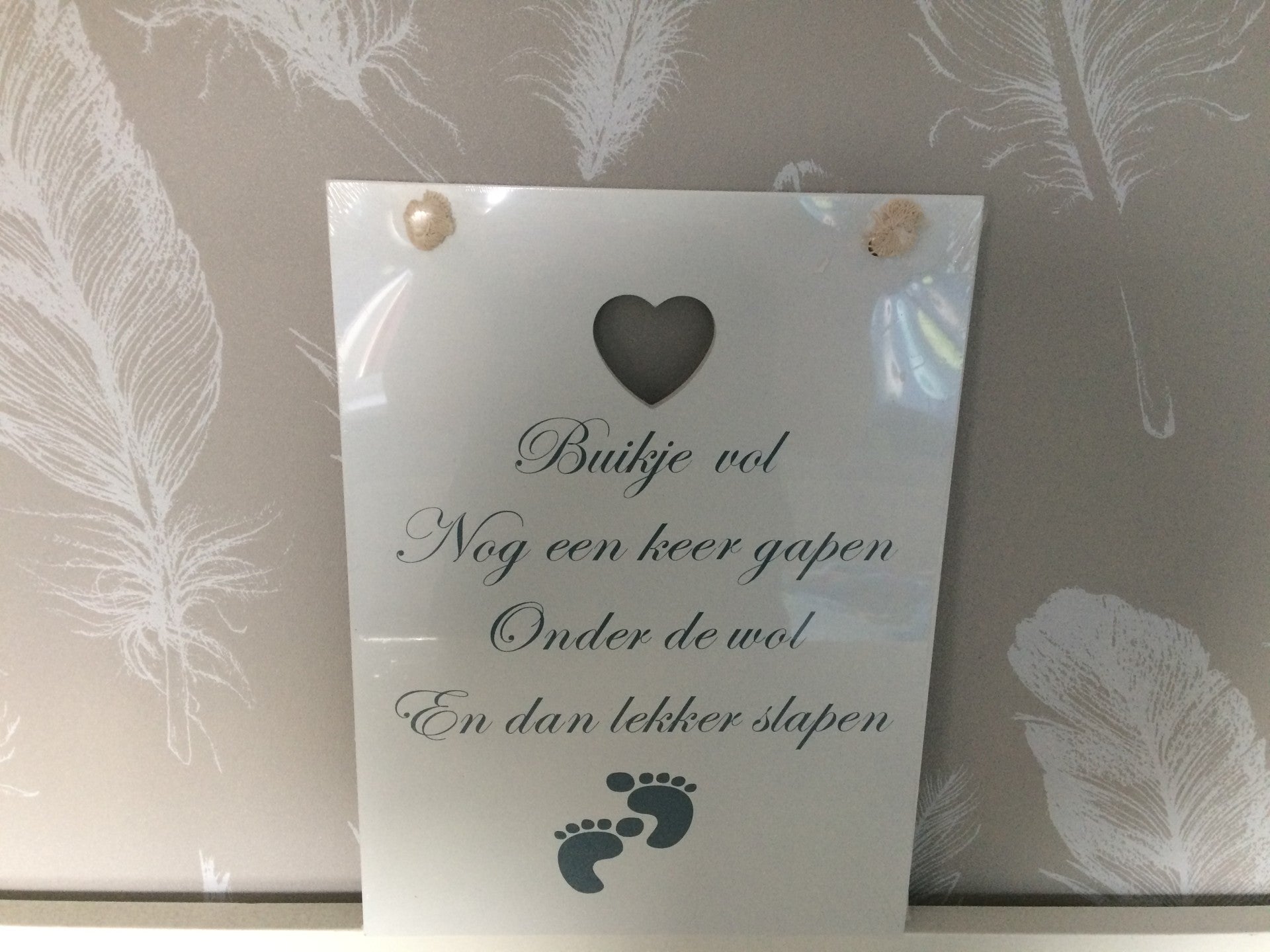 Tekst bord buikje vol