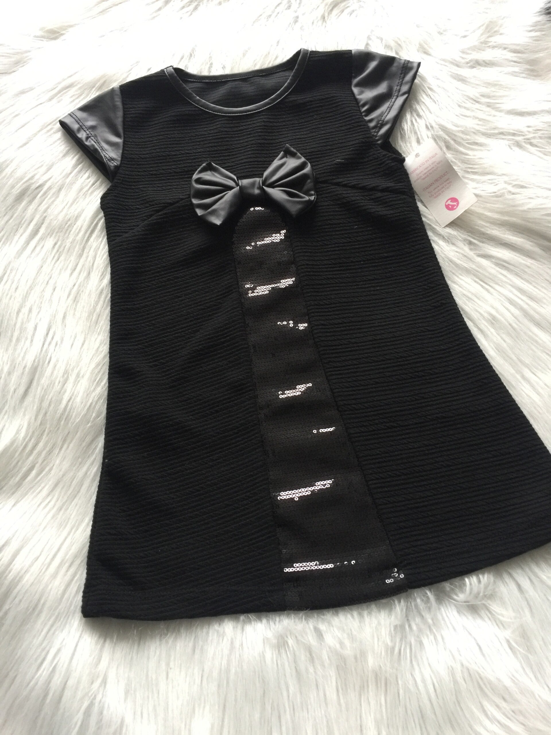 zwarte glitter jurk