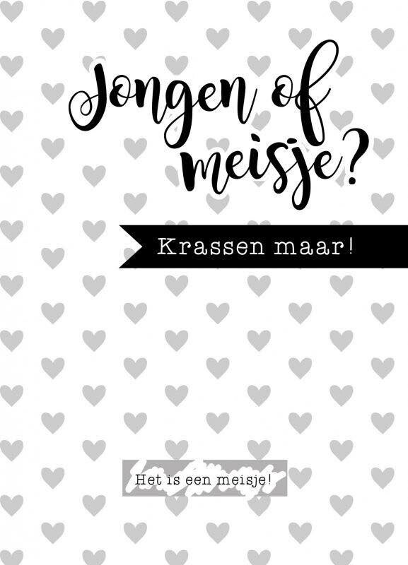 Kras kaart aankondiging zwangerschap 