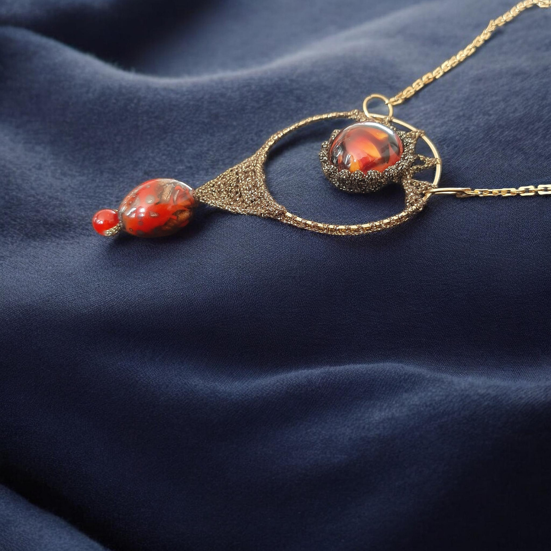 Collier fil et verre