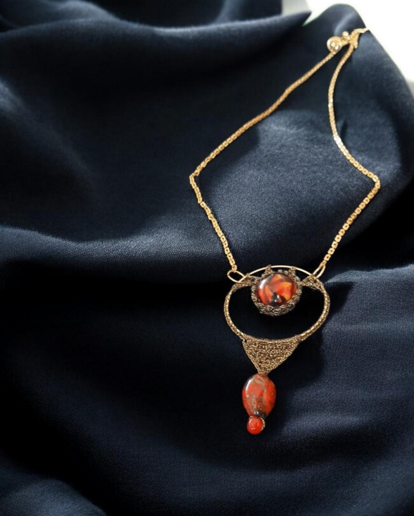 Collier fil et verre