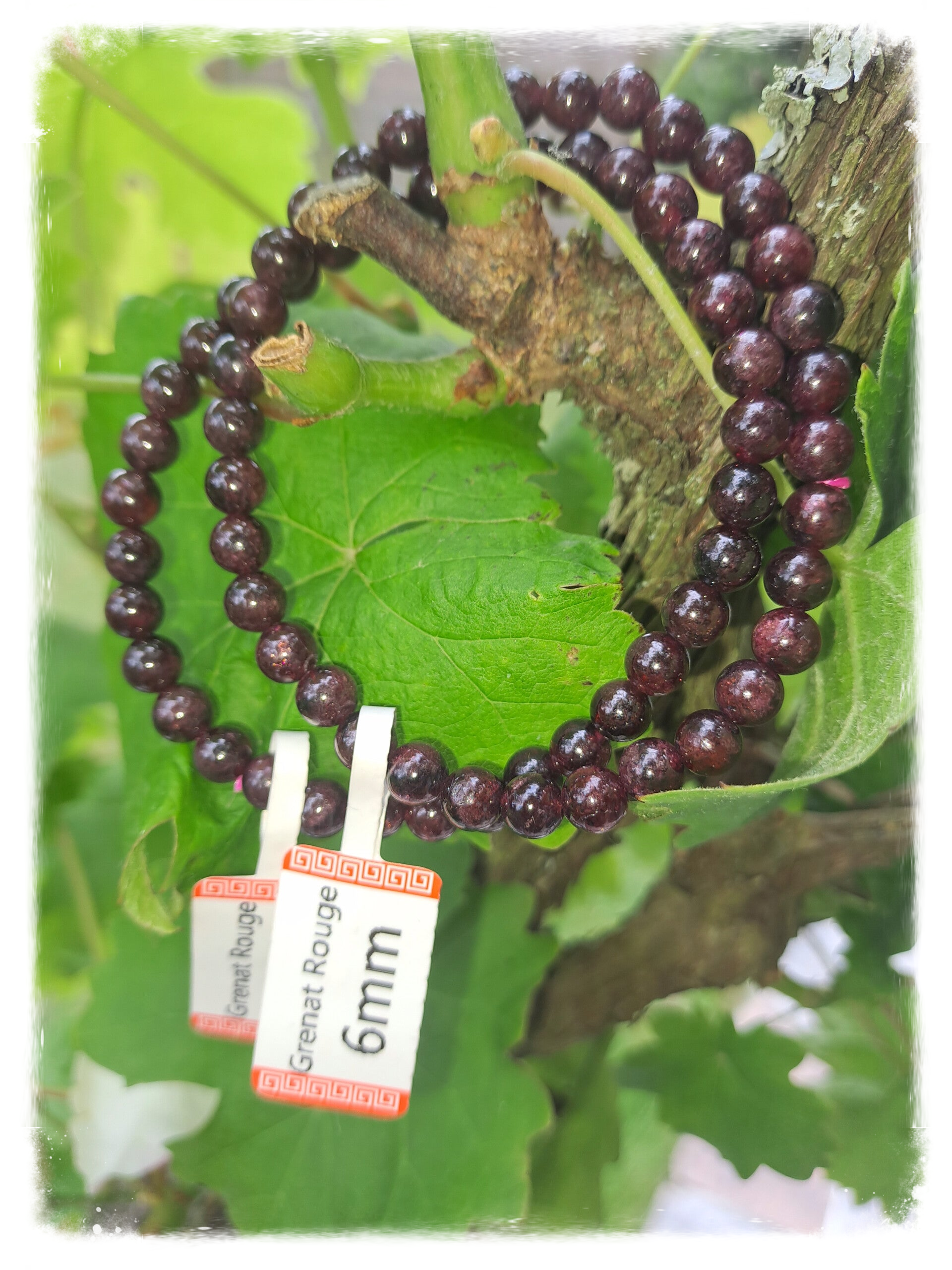 Bracelet Grenat rouge 6 mm
