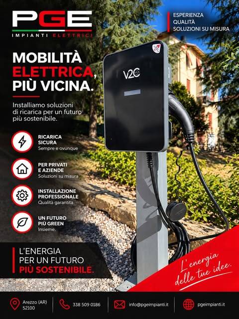 Wallbox V2C su colonna all’esterno, dal profilo Instagram PGE
