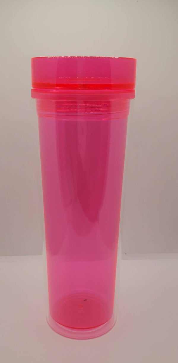22oz plastic hot pink tumbler