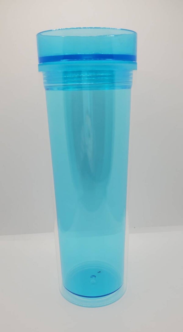 22oz plastic blue tumbler