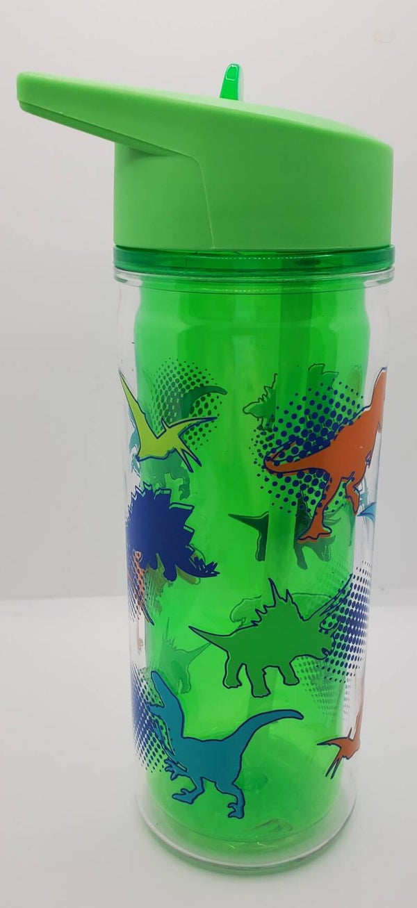14oz plastic dinosaur snowglobe bottle