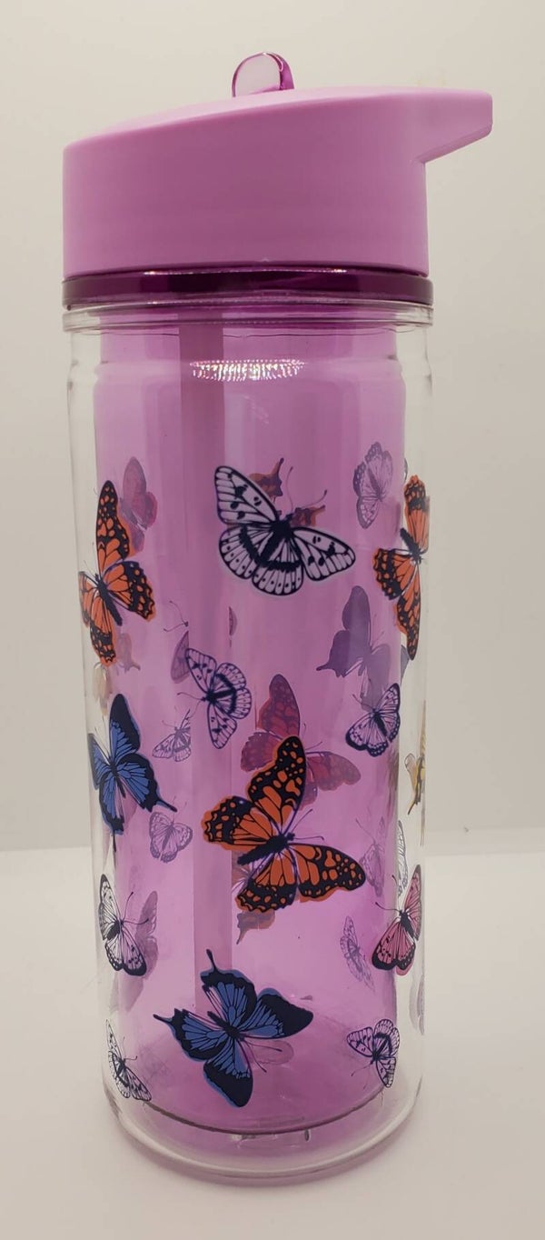 14oz plastic butterfly snowglobe bottle