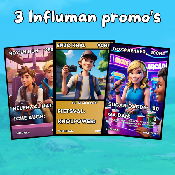 3 Influman Promokaarten