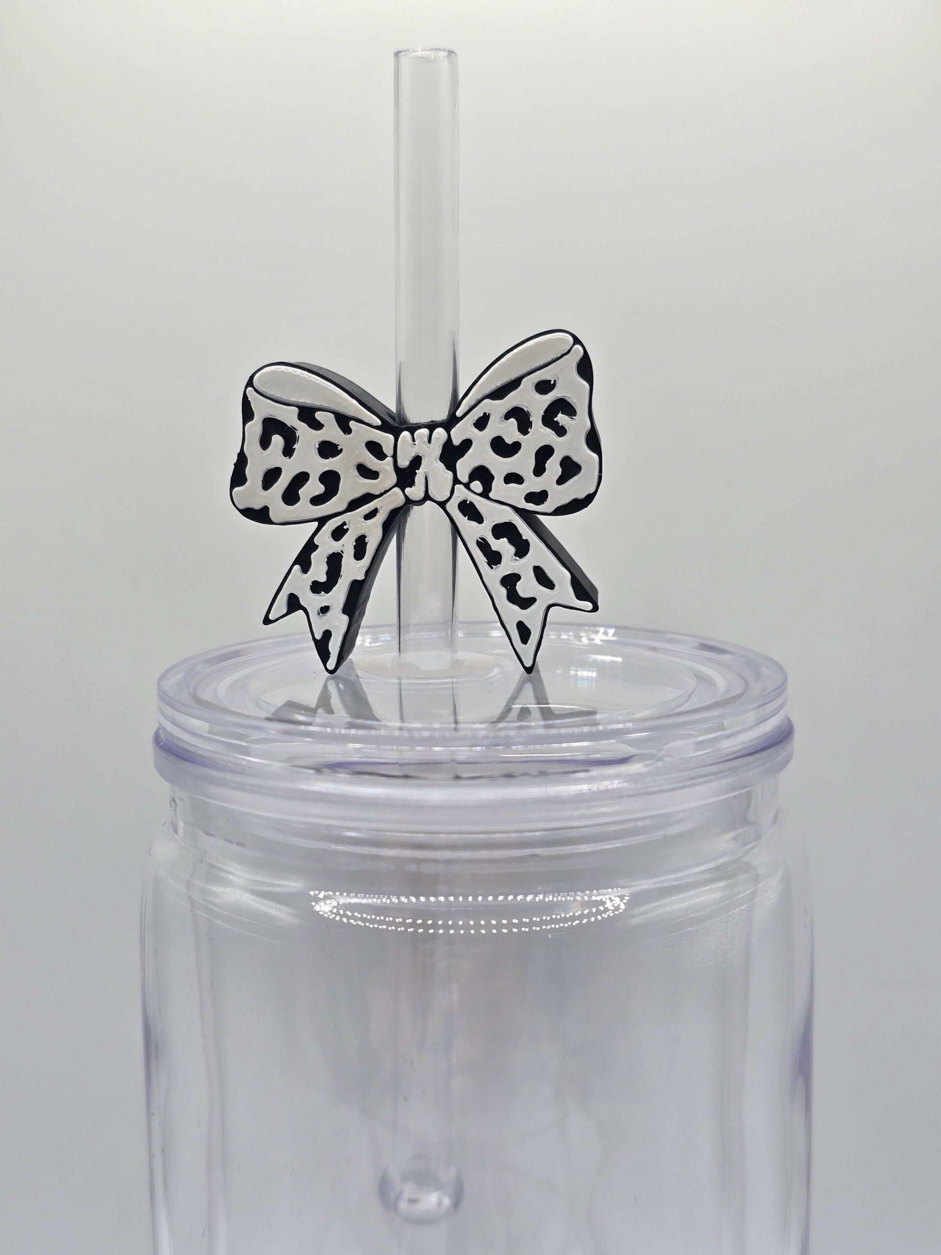 Animal print 3d straw topper