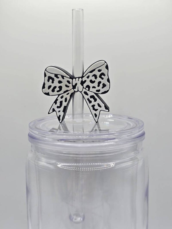 Animal print 3d straw topper