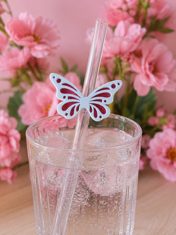 Butterfly  3d straw topper