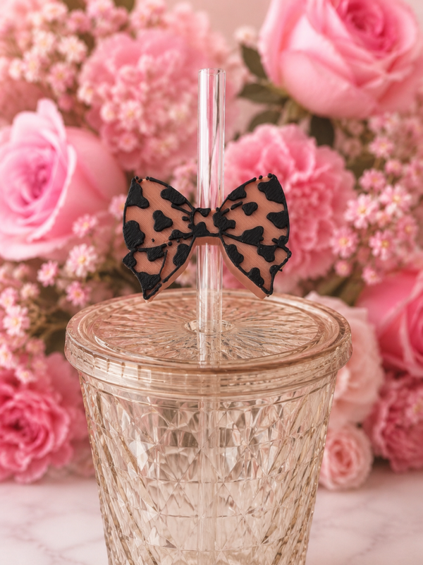 3d  cow straw topper