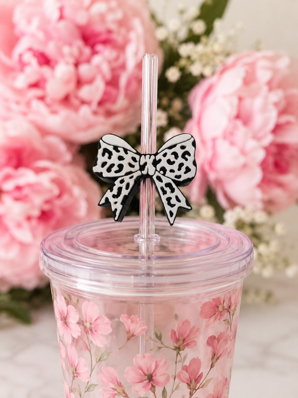 Animal print 3d straw topper