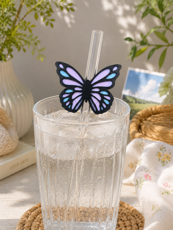 Butterfly  3d straw topper