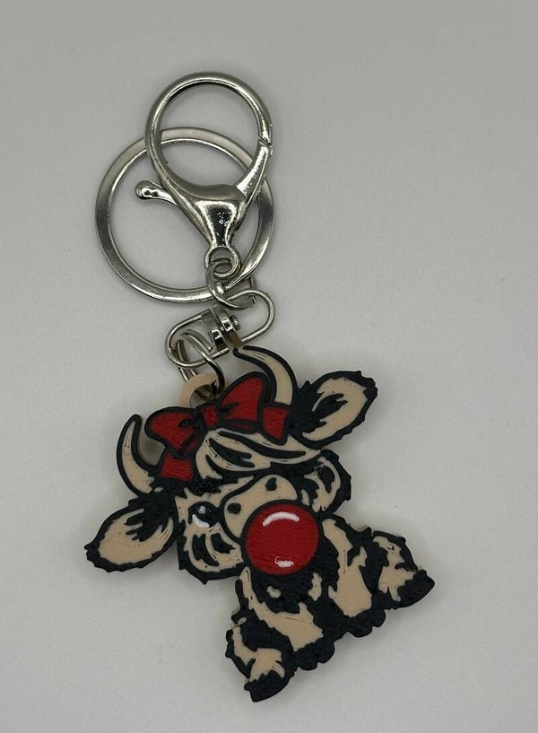 3d Cow with red bow