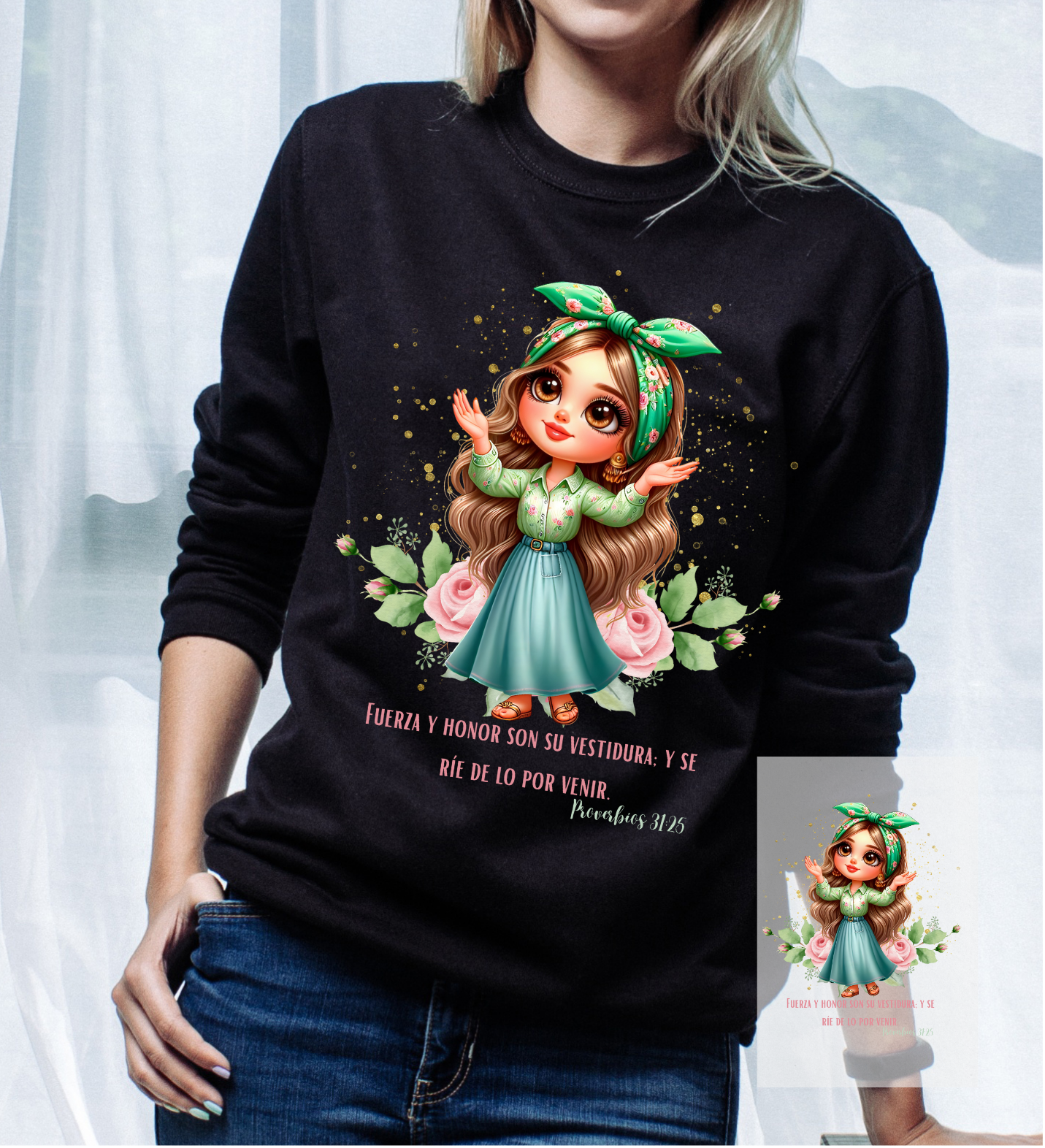 Con fuerza y voluntad DTF transfers