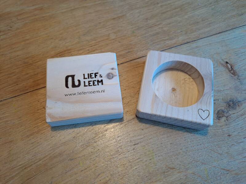 Waxinelichthouder hout