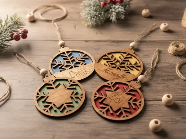 Gepersonaliseerde Houten Kerstbal