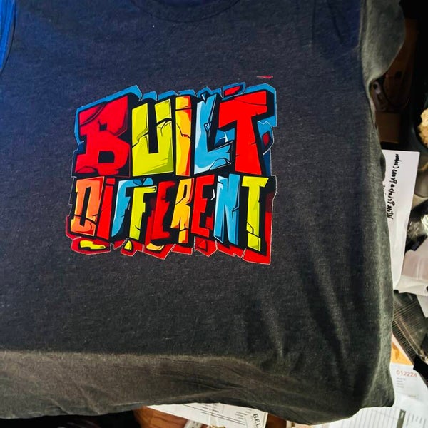 Large Black Tee w/ (BUILT DIFFERENT) Logo