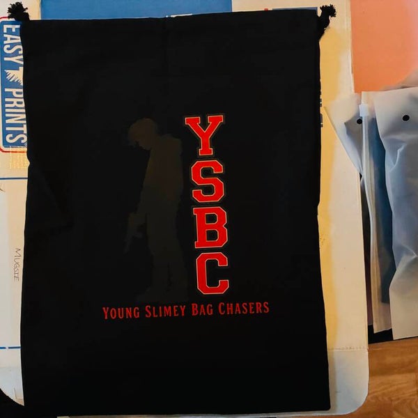 YSBC BLACK DOUBLE CINCH CANVAS 👠 AND ACCESSORIES BAG