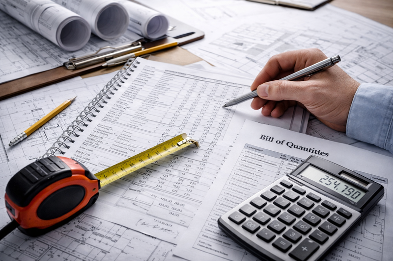 Bill of quantities and construction cost estimation documents