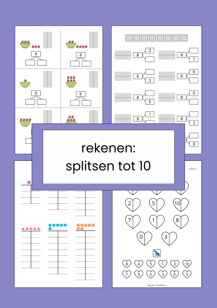 Splitsen tot 10 - complete set (64 werkbladen)